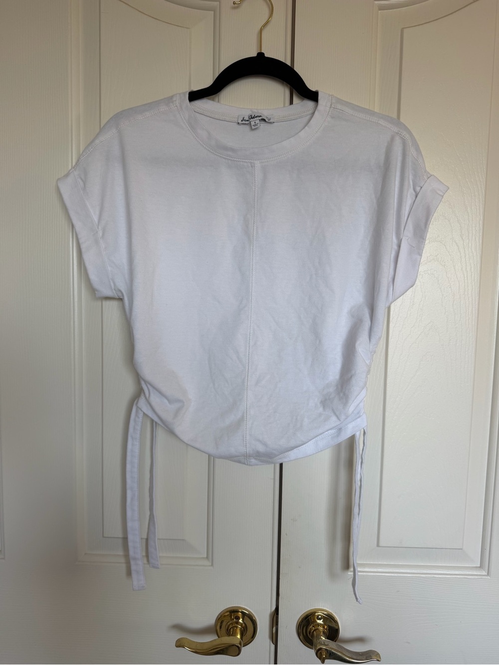 SAM EDELMAN Lightweight White Tie-Hem Women's Tee